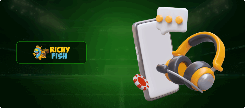 Richy Fish Casino Customer Support Banner