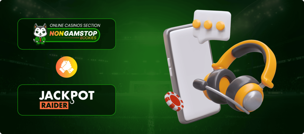 Jackpotraider Casino Customer Support Banner